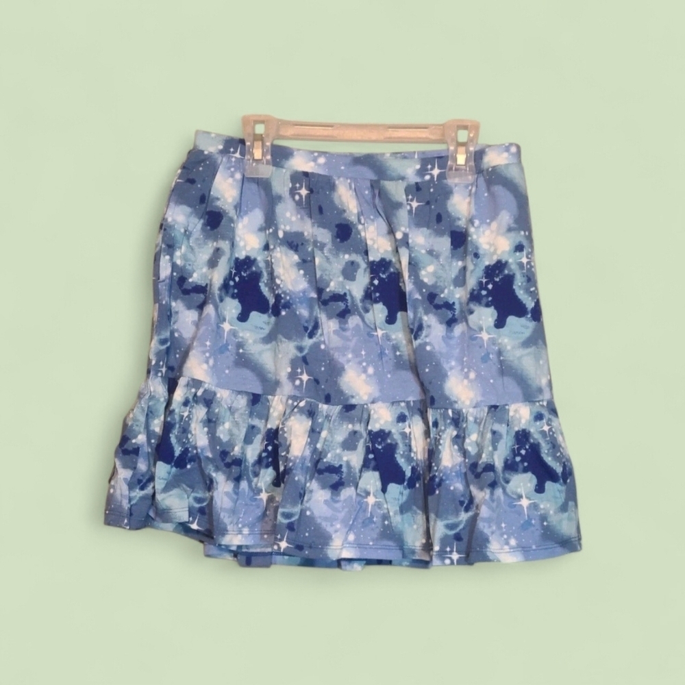 Lands' End Blue Floral Girls Tiered/Pleated Skort XL 14-16 NWOT